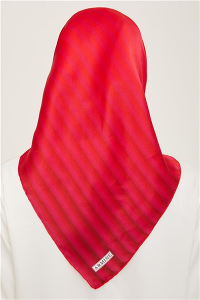 Armine Klasik Desenli Twill İpek Eşarp 24Ya9150 4 50