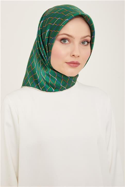Armine Klasik Desenli Twill İpek Eşarp 24Ya9152 85 85