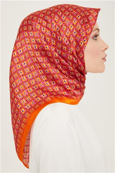 Armine Klasik Desenli Twill İpek Eşarp 24Ya9134 67 50