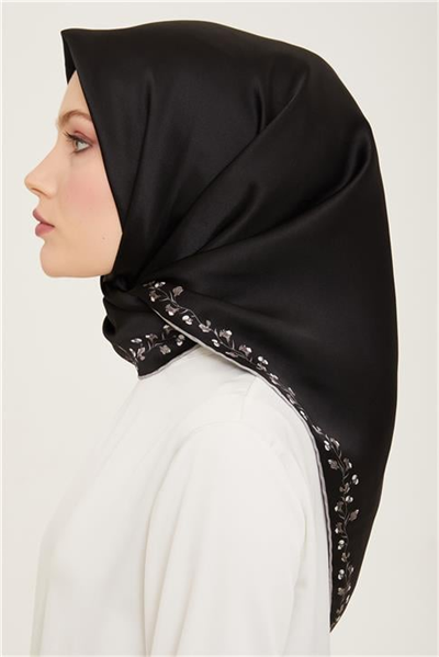 Armine Klasik Desenli Twill İpek Eşarp 24Ya9168 89 36