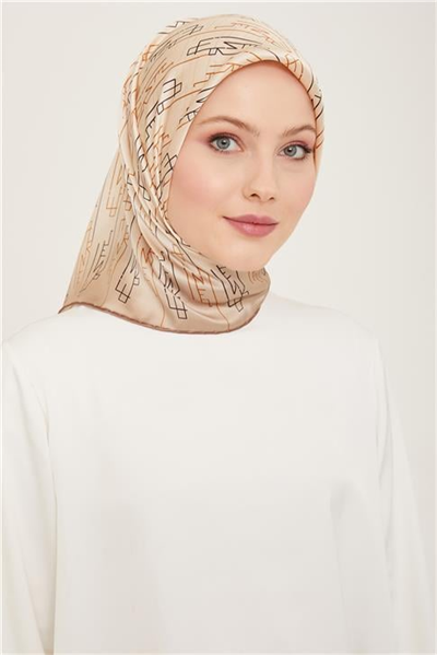 Armine Klasik Desenli Twill İpek Eşarp 24Ya9142 53 52