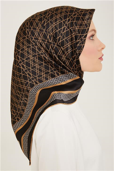 Armine Klasik Desenli Twill İpek Eşarp 24Ya9167 2 02