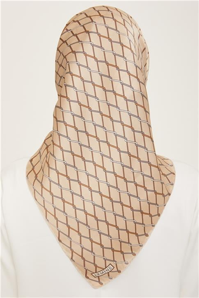 Armine Klasik Desenli Twill İpek Eşarp 24Ya9152 85 83