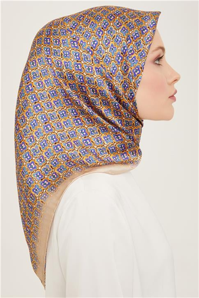 Armine Klasik Desenli Twill İpek Eşarp 24Ya9134 67 32