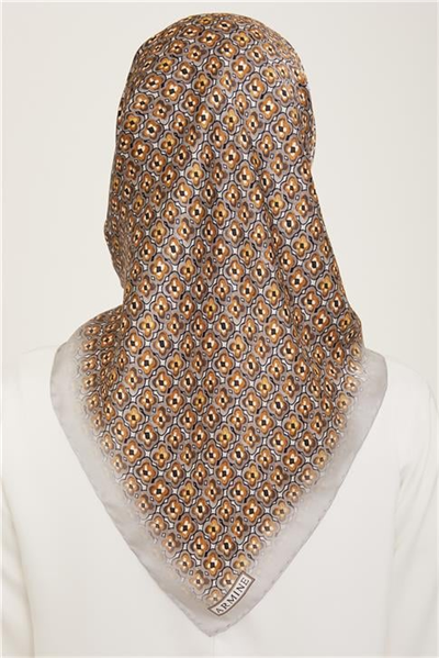 Armine Klasik Desenli Twill İpek Eşarp 24Ya9134 67 38