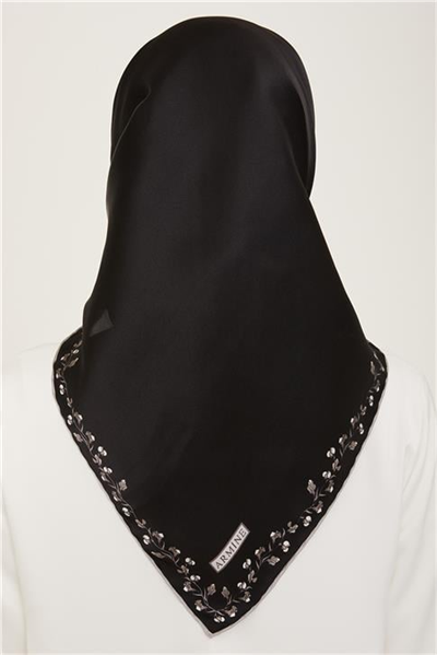 Armine Klasik Desenli Twill İpek Eşarp 24Ya9168 89 36