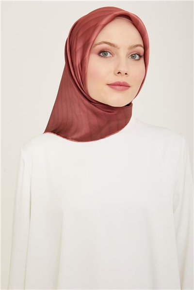 Armine Klasik Desenli Twill İpek Eşarp 24Ya9150 4 02