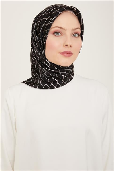 Armine Klasik Desenli Twill İpek Eşarp 24Ya9152 85 37
