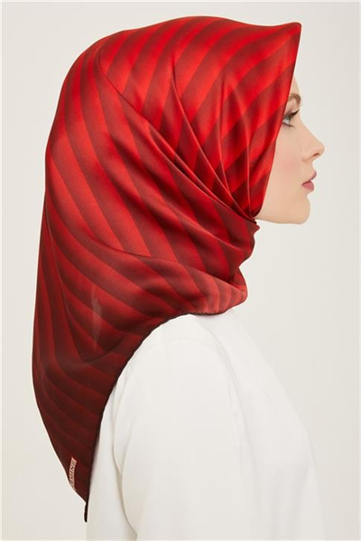 Armine Klasik Desenli Twill İpek Eşarp 24Ya9150 4 32