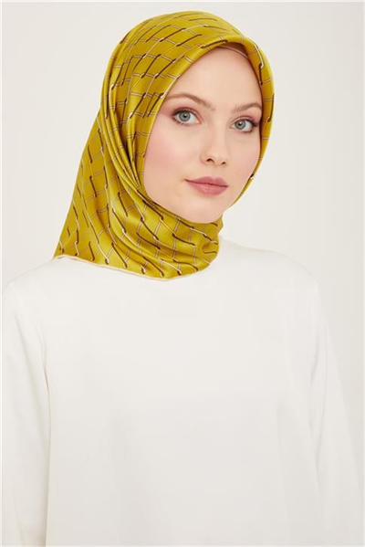 Armine Klasik Desenli Twill İpek Eşarp 24Ya9152 85 43