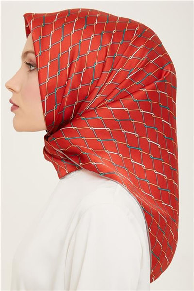 Armine Klasik Desenli Twill İpek Eşarp 24Ya9152 85 81