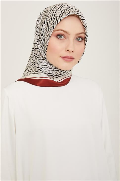 Armine Klasik Desenli Twill İpek Eşarp 24Ya9149 8 09