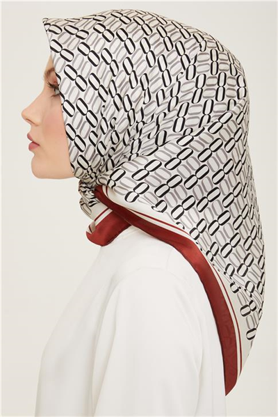 Armine Klasik Desenli Twill İpek Eşarp 24Ya9149 8 09