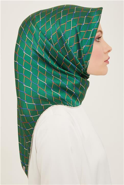 Armine Klasik Desenli Twill İpek Eşarp 24Ya9152 85 85