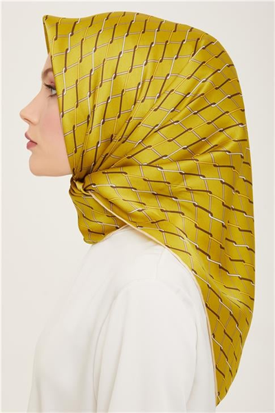 Armine Klasik Desenli Twill İpek Eşarp 24Ya9152 85 43