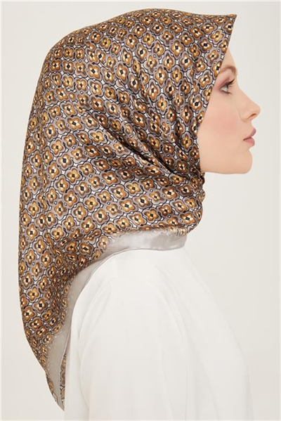 Armine Klasik Desenli Twill İpek Eşarp 24Ya9134 67 38