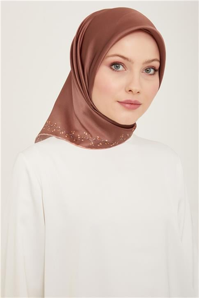 Armine Klasik Desenli Twill İpek Eşarp 24Ya9168 89 51