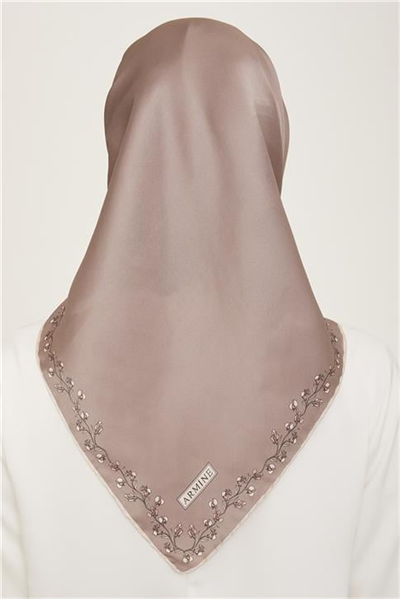 Armine Klasik Desenli Twill İpek Eşarp 24Ya9168 89 33