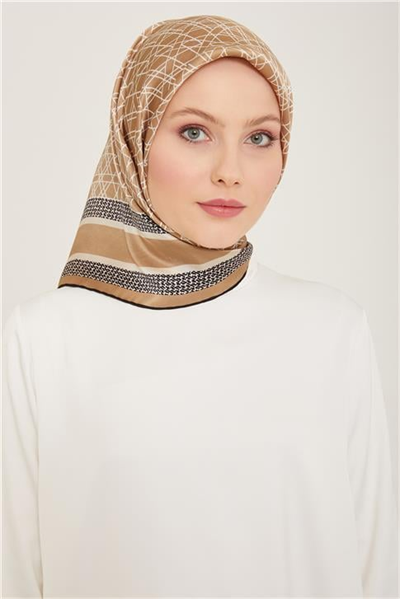 Armine Klasik Desenli Twill İpek Eşarp 24Ya9167 2 34