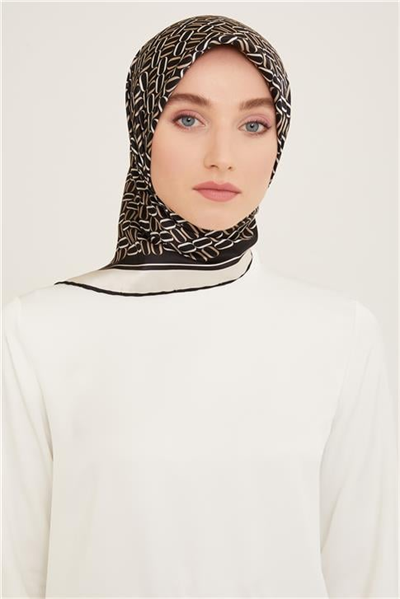 Armine Klasik Desenli Twill İpek Eşarp 24Ya9149 8 05