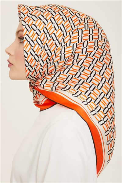 Armine Klasik Desenli Twill İpek Eşarp 24Ya9149 8 37