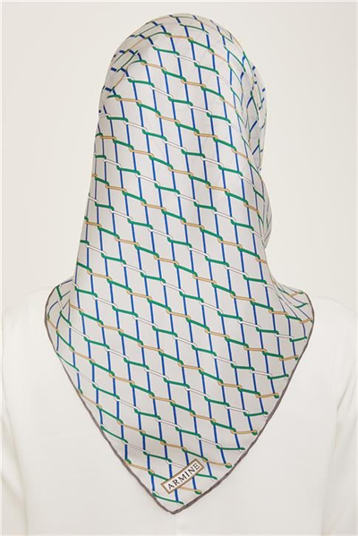 Armine Klasik Desenli Twill İpek Eşarp 24Ya9152 85 33