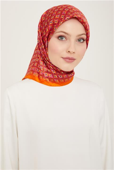 Armine Klasik Desenli Twill İpek Eşarp 24Ya9134 67 50