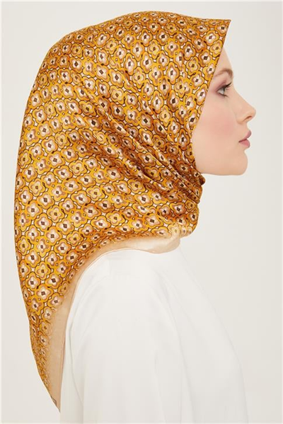 Armine Klasik Desenli Twill İpek Eşarp 24Ya9134 67 05