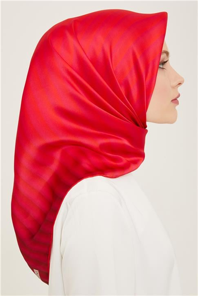 Armine Klasik Desenli Twill İpek Eşarp 24Ya9150 4 50