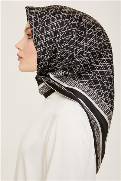 Armine Klasik Desenli Twill İpek Eşarp 24Ya9167 2 01
