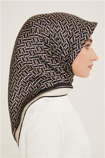 Armine Klasik Desenli Twill İpek Eşarp 24Ya9149 8 05