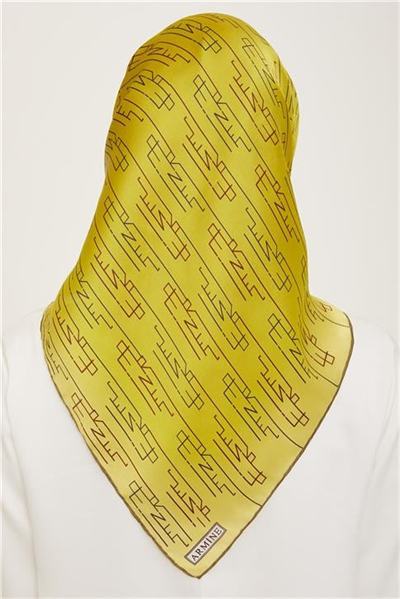Armine Klasik Desenli Twill İpek Eşarp 24Ya9142 53 53