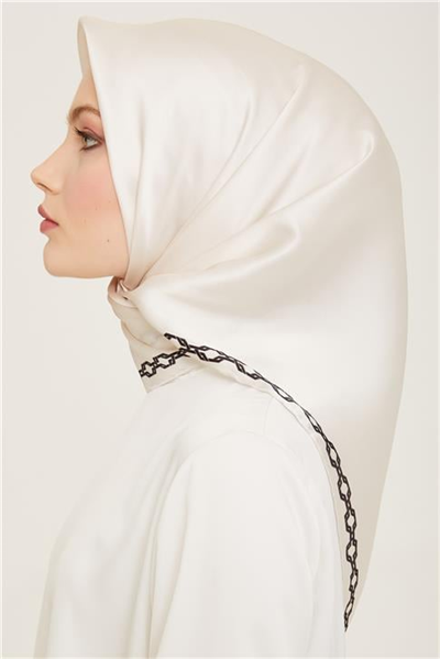 Armine Klasik Desenli Twill İpek Eşarp 24Ya9154 53 85
