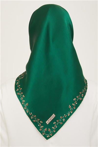 Armine Klasik Desenli Twill İpek Eşarp 24Ya9168 89 89