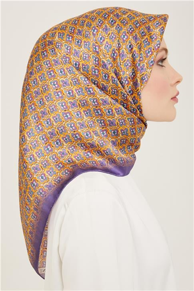 Armine Klasik Desenli Twill İpek Eşarp 24Ya9134 67 33