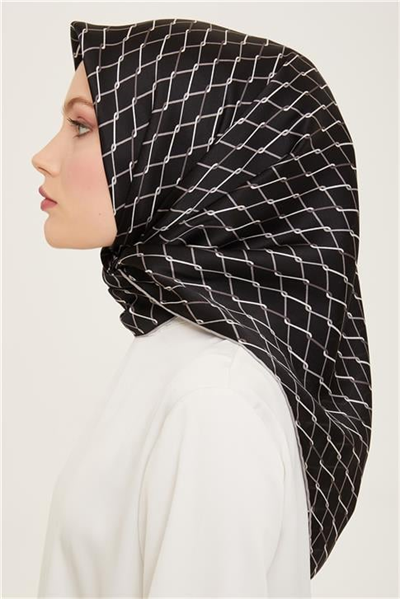 Armine Klasik Desenli Twill İpek Eşarp 24Ya9152 85 37