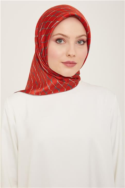 Armine Klasik Desenli Twill İpek Eşarp 24Ya9152 85 81