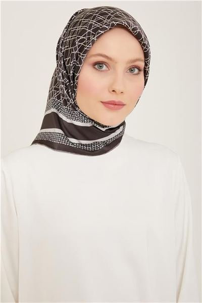 Armine Klasik Desenli Twill İpek Eşarp 24Ya9167 2 53