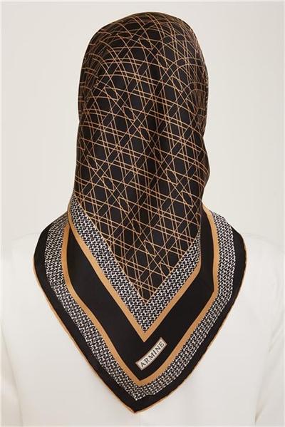 Armine Klasik Desenli Twill İpek Eşarp 24Ya9167 2 02