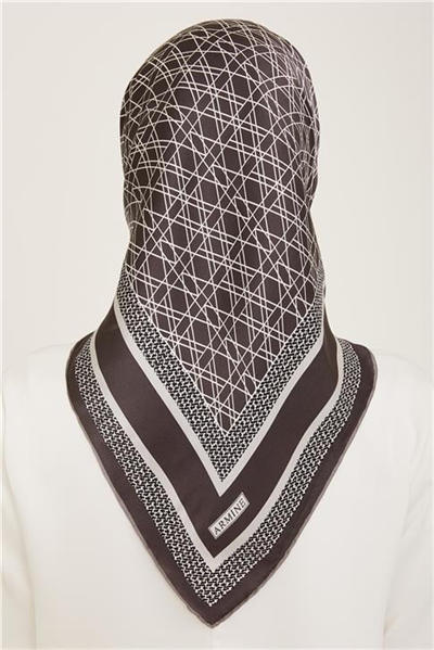 Armine Klasik Desenli Twill İpek Eşarp 24Ya9167 2 53