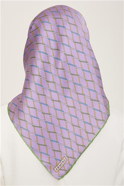 Armine Klasik Desenli Twill İpek Eşarp 24Ya9152 85 04