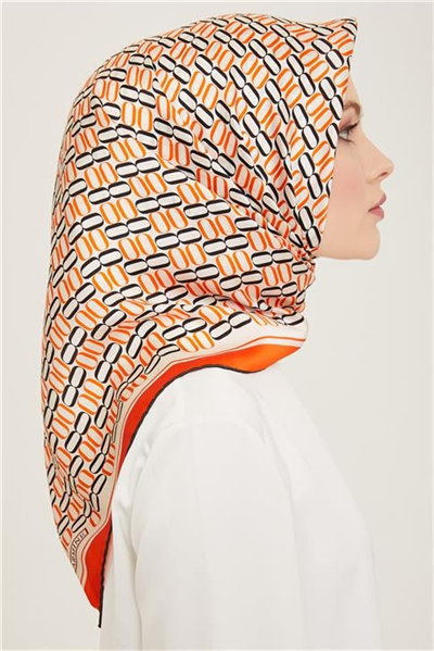 Armine Klasik Desenli Twill İpek Eşarp 24Ya9149 8 37
