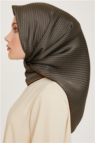 Armine Klasik Desenli Twill Saf İpek Eşarp 9250D 82