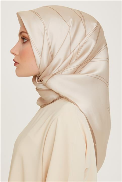 Armine Klasik Desenli Twill Saf İpek Eşarp 9251D 53