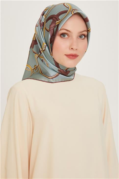 Armine Klasik Desenli Twill Saf İpek Eşarp 9203D 50