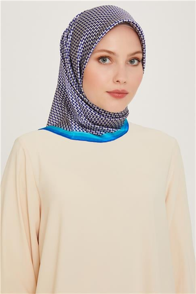 Armine Klasik Desenli Twill Saf İpek Eşarp 9243D 04 03