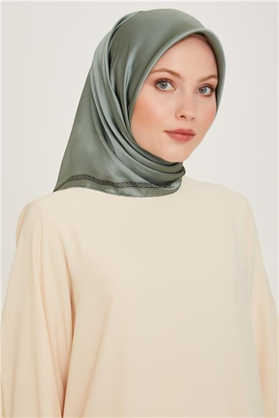 Armine Klasik Desenli Twill Saf İpek Eşarp 9261D 07 34