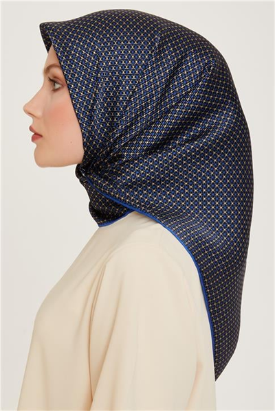 Armine Klasik Desenli Twill Saf İpek Eşarp 9210D 80 80