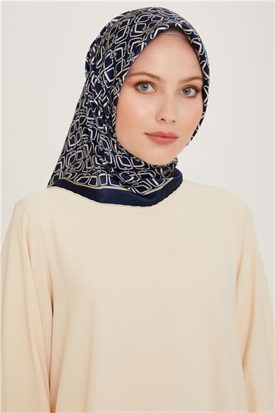 Armine Klasik Desenli Twill Saf İpek Eşarp 9248D 05 81