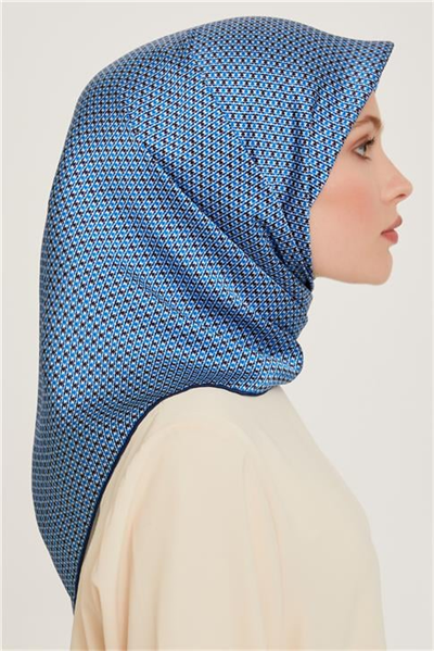 Armine Klasik Desenli Twill Saf İpek Eşarp 9210D 80 31